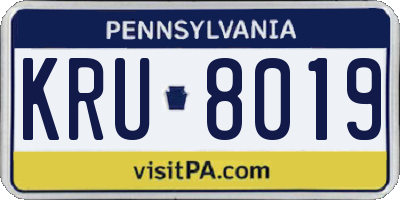 PA license plate KRU8019
