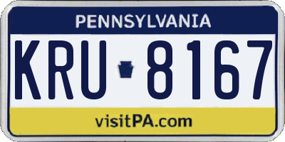 PA license plate KRU8167