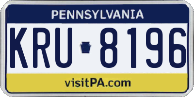 PA license plate KRU8196