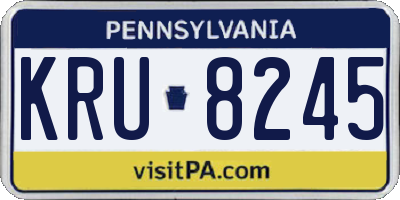 PA license plate KRU8245