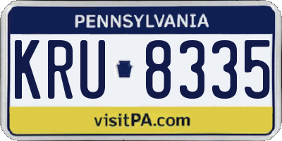 PA license plate KRU8335