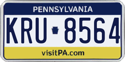 PA license plate KRU8564