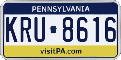PA license plate KRU8616