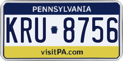 PA license plate KRU8756