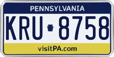 PA license plate KRU8758