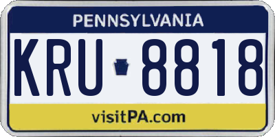 PA license plate KRU8818