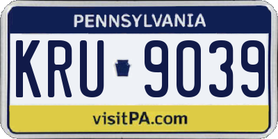 PA license plate KRU9039