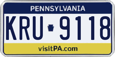 PA license plate KRU9118