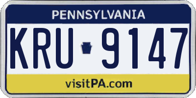 PA license plate KRU9147