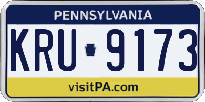 PA license plate KRU9173