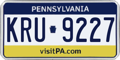 PA license plate KRU9227