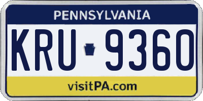 PA license plate KRU9360