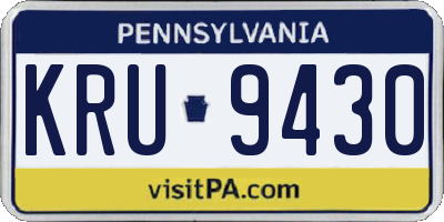 PA license plate KRU9430
