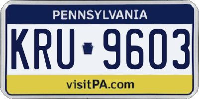 PA license plate KRU9603