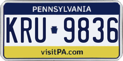 PA license plate KRU9836