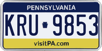 PA license plate KRU9853