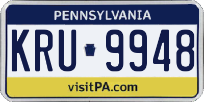 PA license plate KRU9948