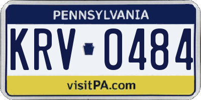 PA license plate KRV0484