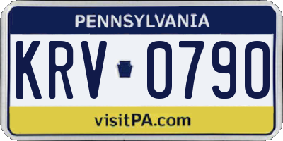 PA license plate KRV0790