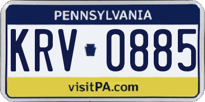 PA license plate KRV0885
