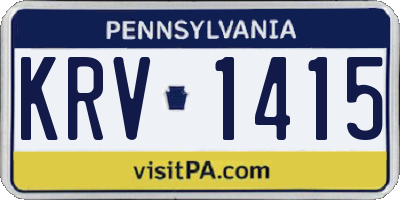 PA license plate KRV1415