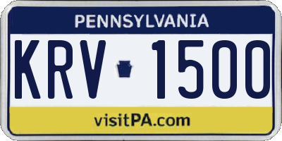 PA license plate KRV1500