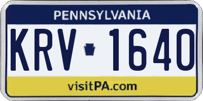 PA license plate KRV1640