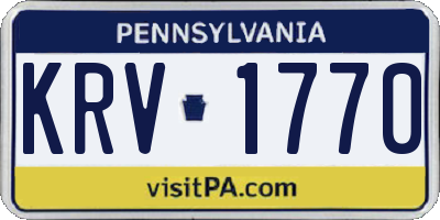 PA license plate KRV1770