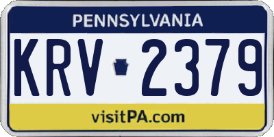 PA license plate KRV2379