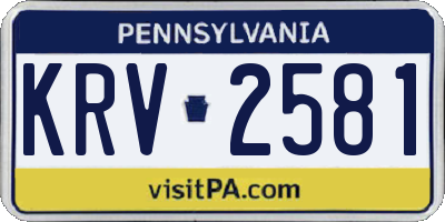 PA license plate KRV2581