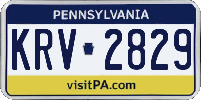 PA license plate KRV2829