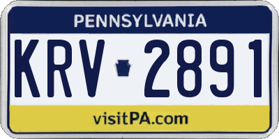 PA license plate KRV2891