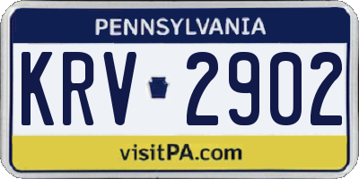 PA license plate KRV2902