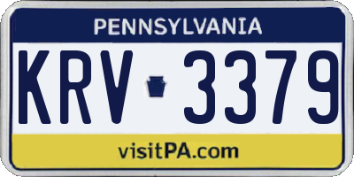 PA license plate KRV3379