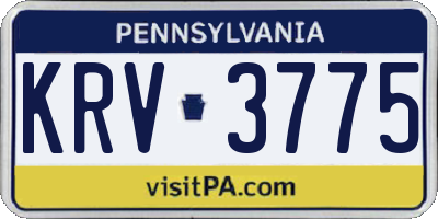 PA license plate KRV3775