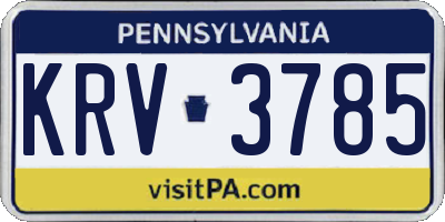 PA license plate KRV3785