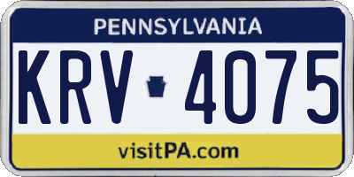 PA license plate KRV4075