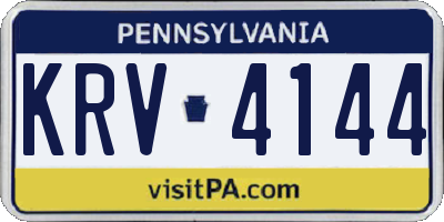 PA license plate KRV4144