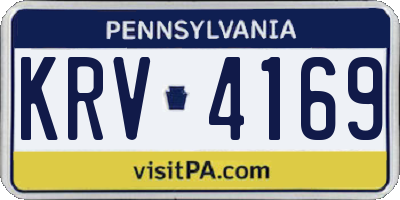 PA license plate KRV4169