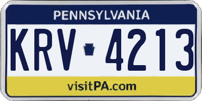 PA license plate KRV4213