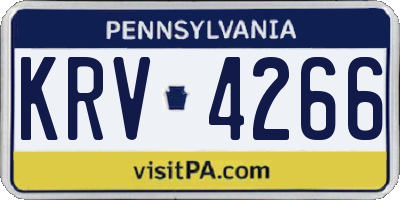 PA license plate KRV4266