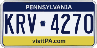 PA license plate KRV4270