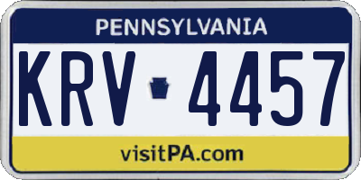 PA license plate KRV4457