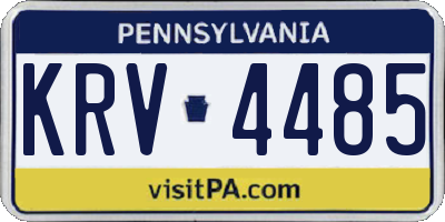 PA license plate KRV4485