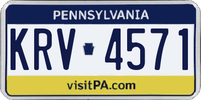 PA license plate KRV4571