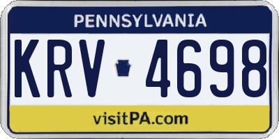 PA license plate KRV4698