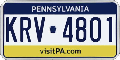 PA license plate KRV4801