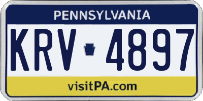 PA license plate KRV4897
