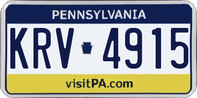 PA license plate KRV4915