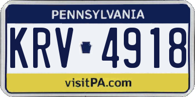 PA license plate KRV4918